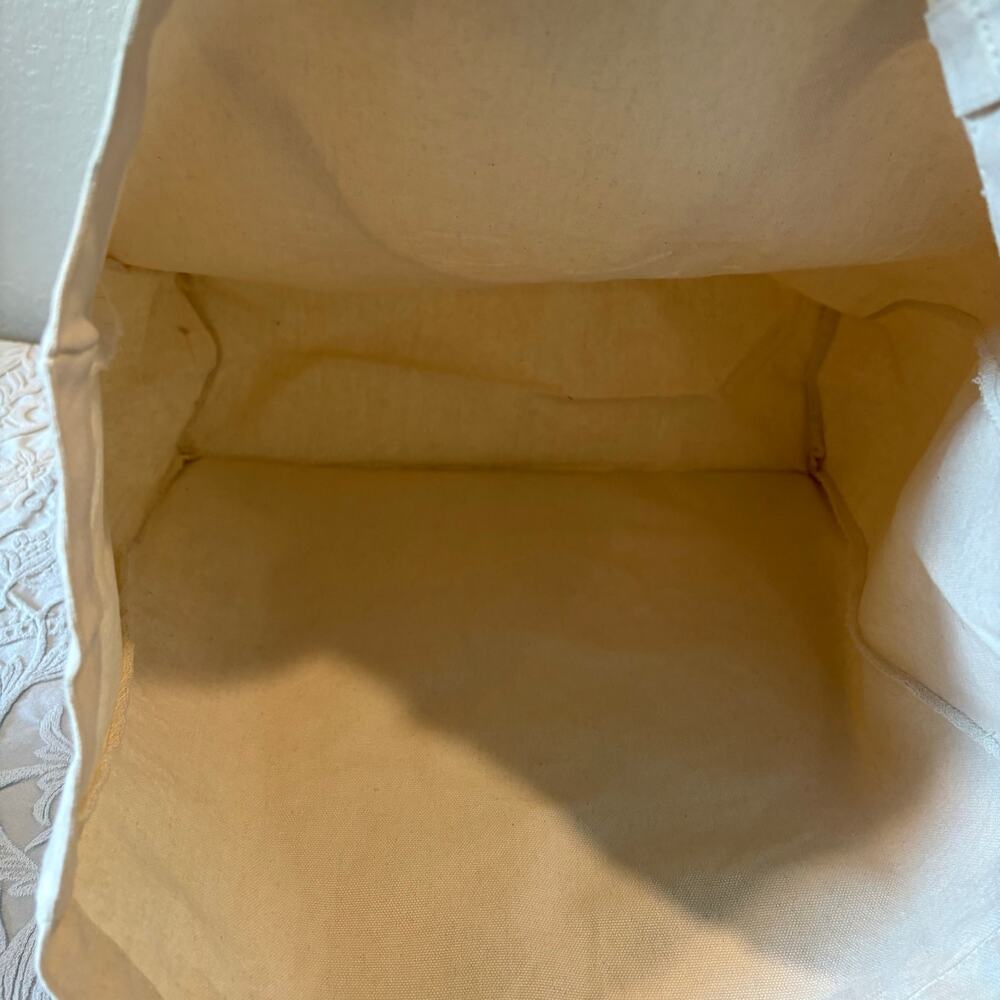 VINCE. Cotton Natural Canvas Tote Bone Sz OS Grocery Market Bohemian Reusable - Picture 4 of 10